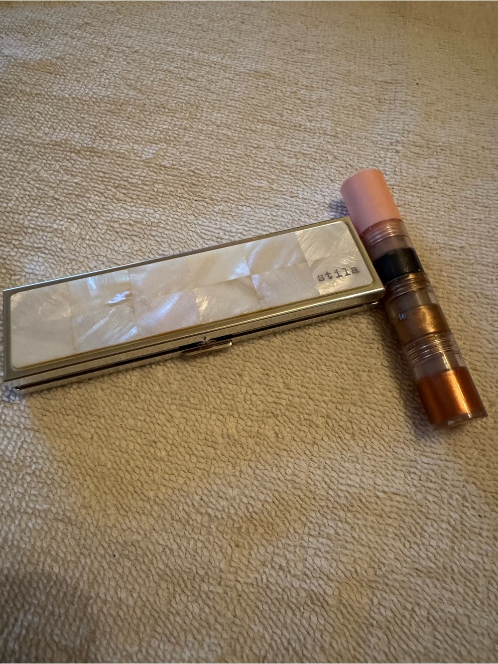 Stila Pearlized Eyeshadow Palette with Bronze Multi-Use Stick